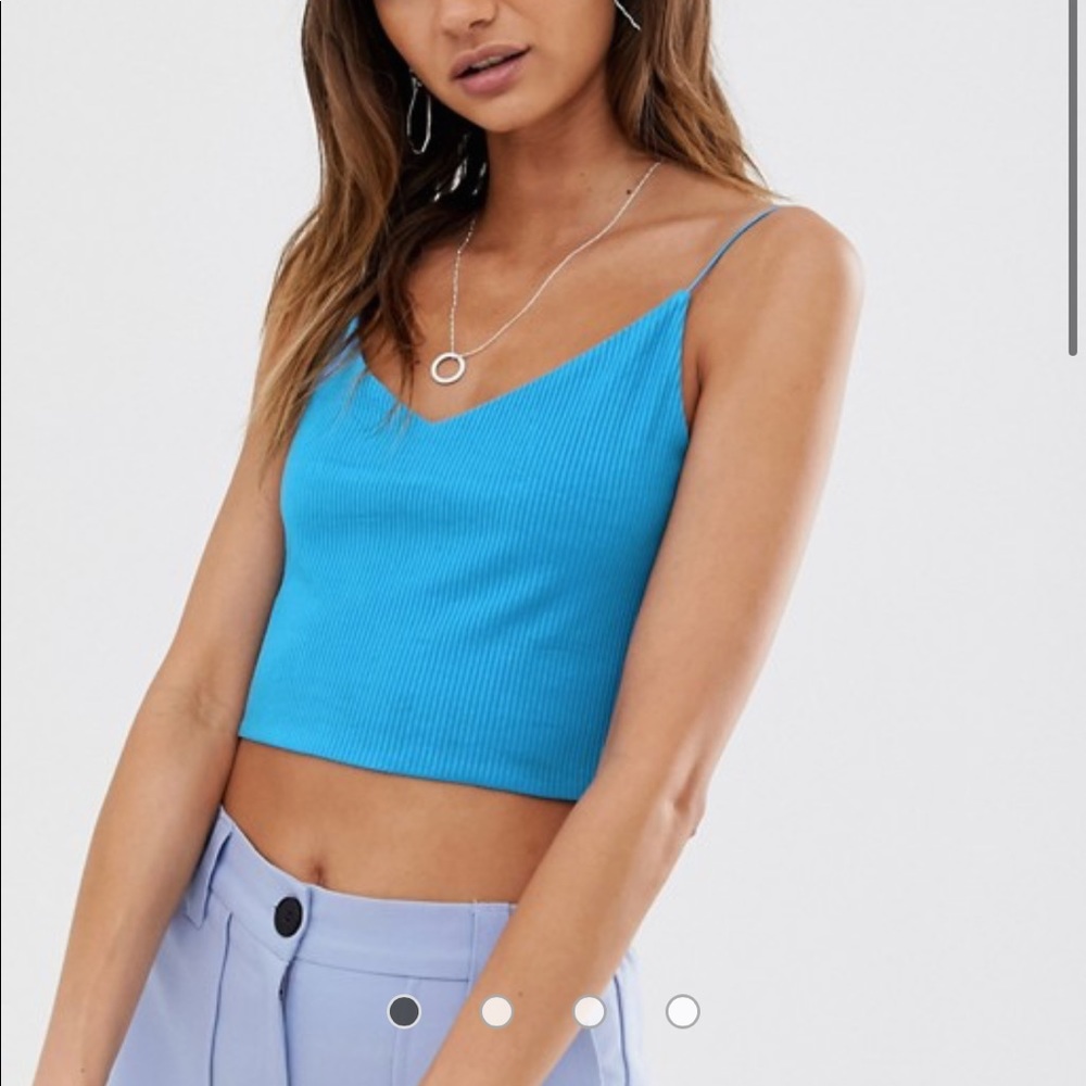 Sky Blue Ribbed Tank